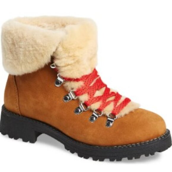 J. Crew | Shearling Nordic Boots | Glazed Pecan | Size 8 - Picture 1 of 11